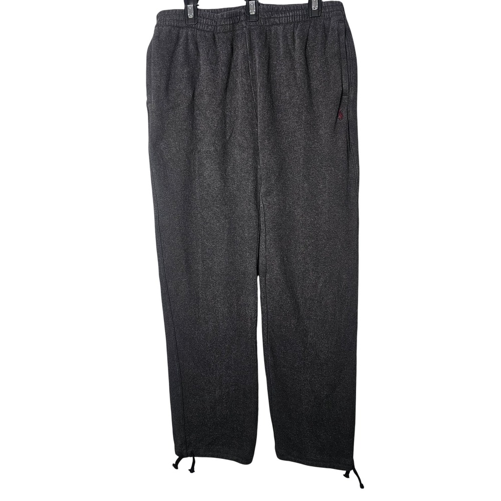 Polo Ralph Lauren Mens L Charcoal Cotton Cinch Hem Joggers Burgundy Pony Logo